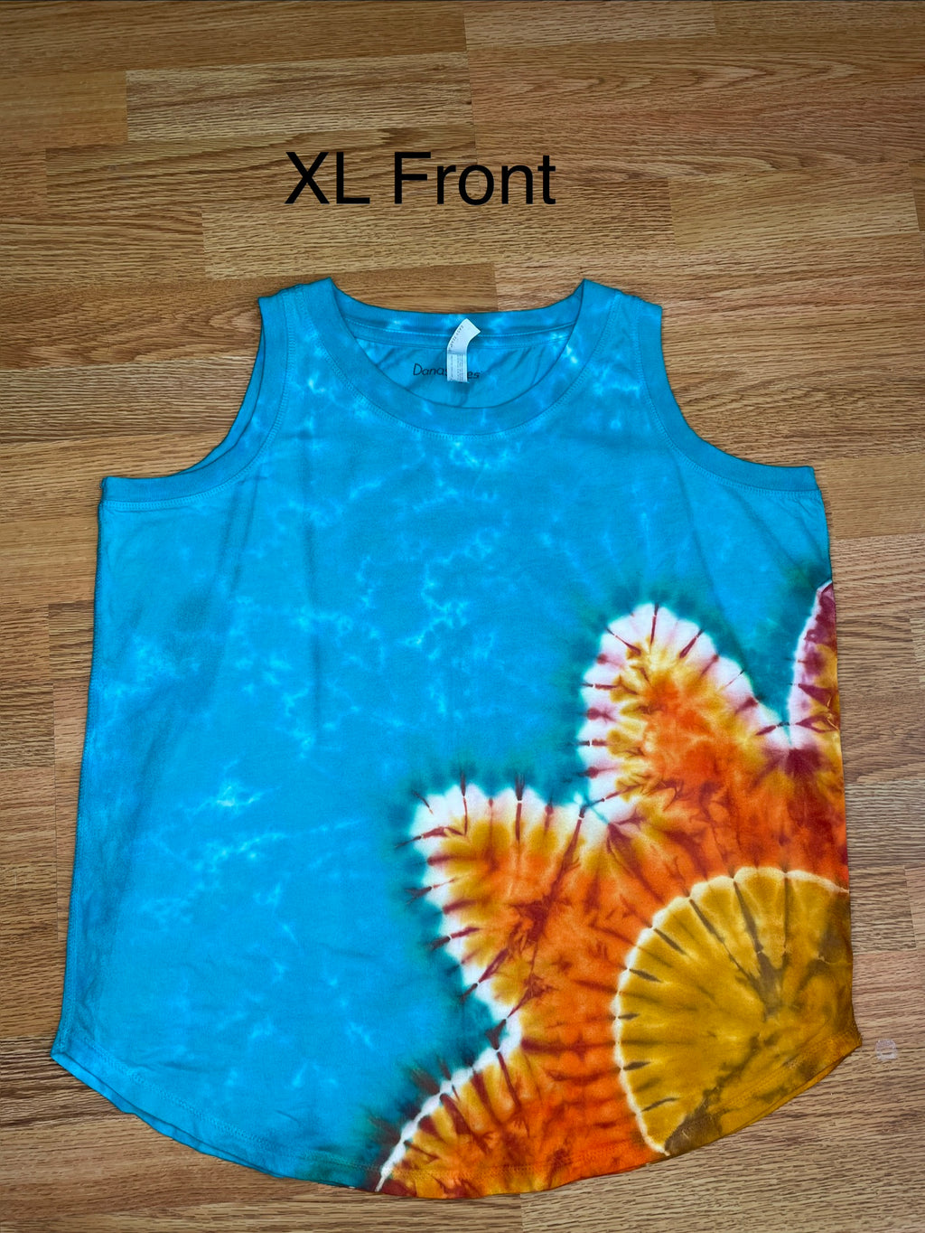 Flower Tie Dye Ladies Loose Fit Tank XL
