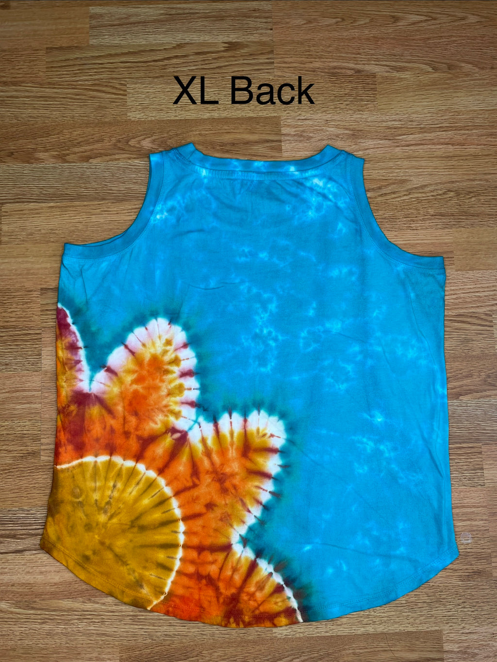Flower Tie Dye Ladies Loose Fit Tank XL