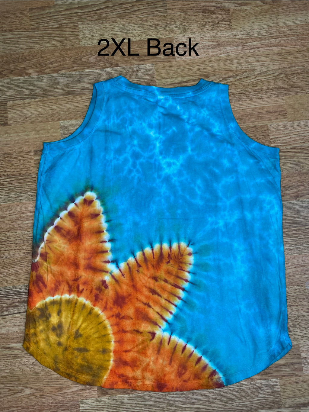 Flower Tie Dye Ladies Loose Fit Tank 2XL