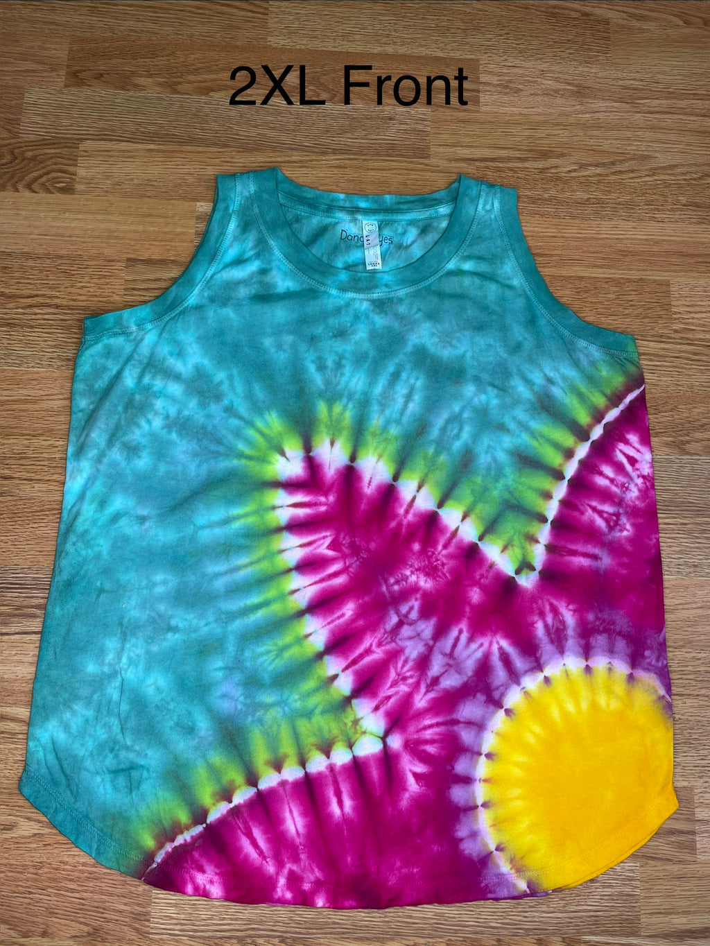 Flower Tie Dye Ladies Loose Fit Tank 2XL