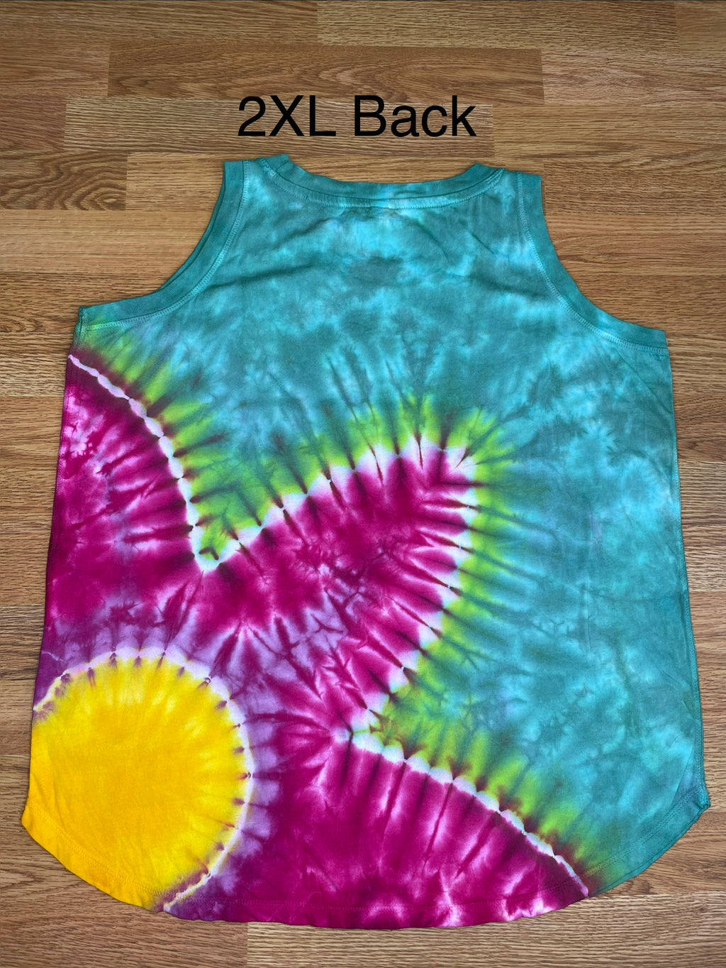 Flower Tie Dye Ladies Loose Fit Tank 2XL