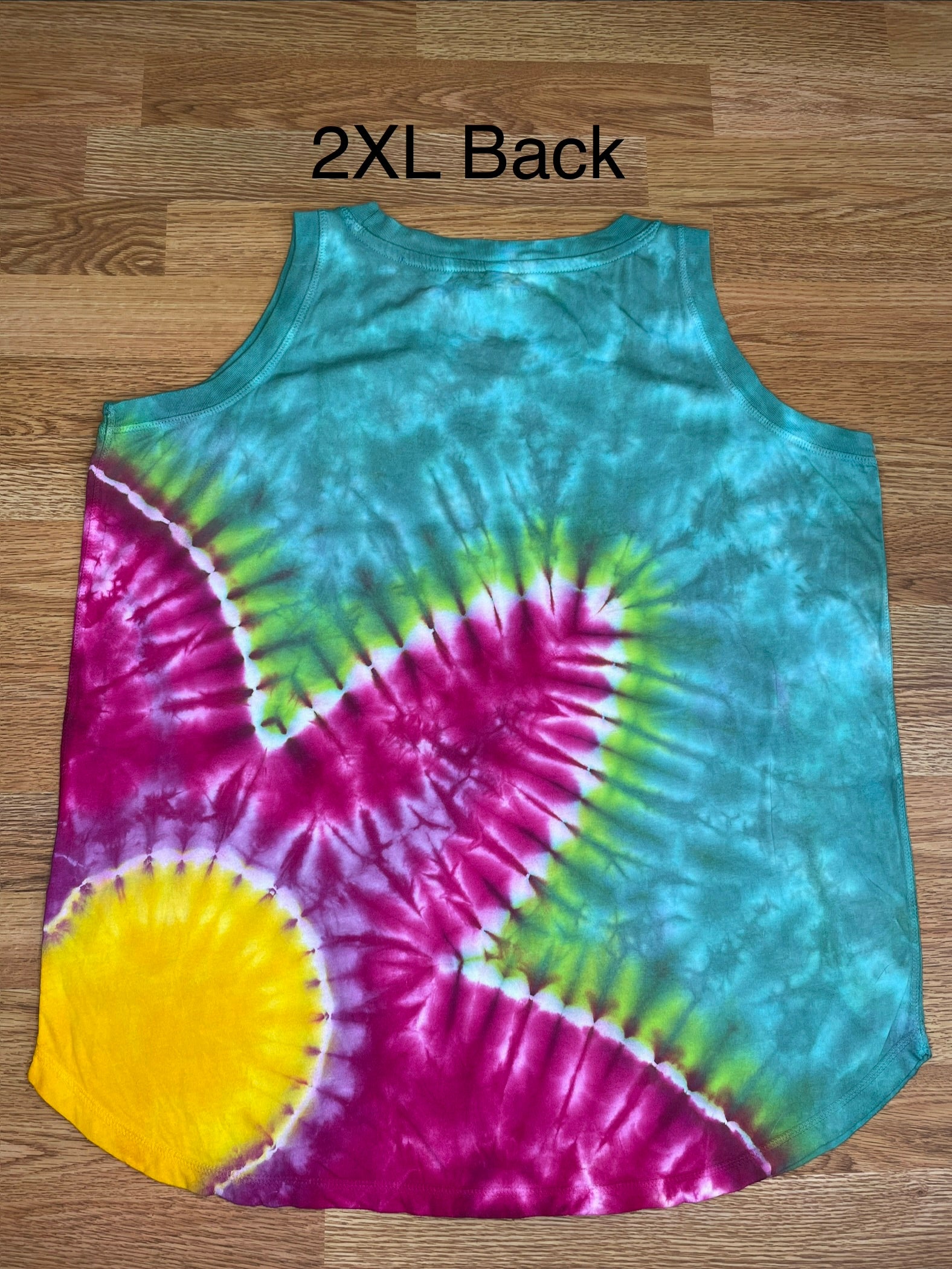 Flower Tie Dye Ladies Loose Fit Tank 2XL