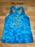 Free Spirit Tie Dye Ladies Racerback Tank 2XL