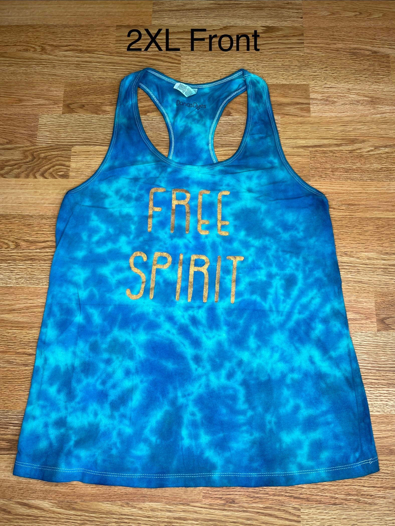 Free Spirit Tie Dye Ladies Racerback Tank 2XL