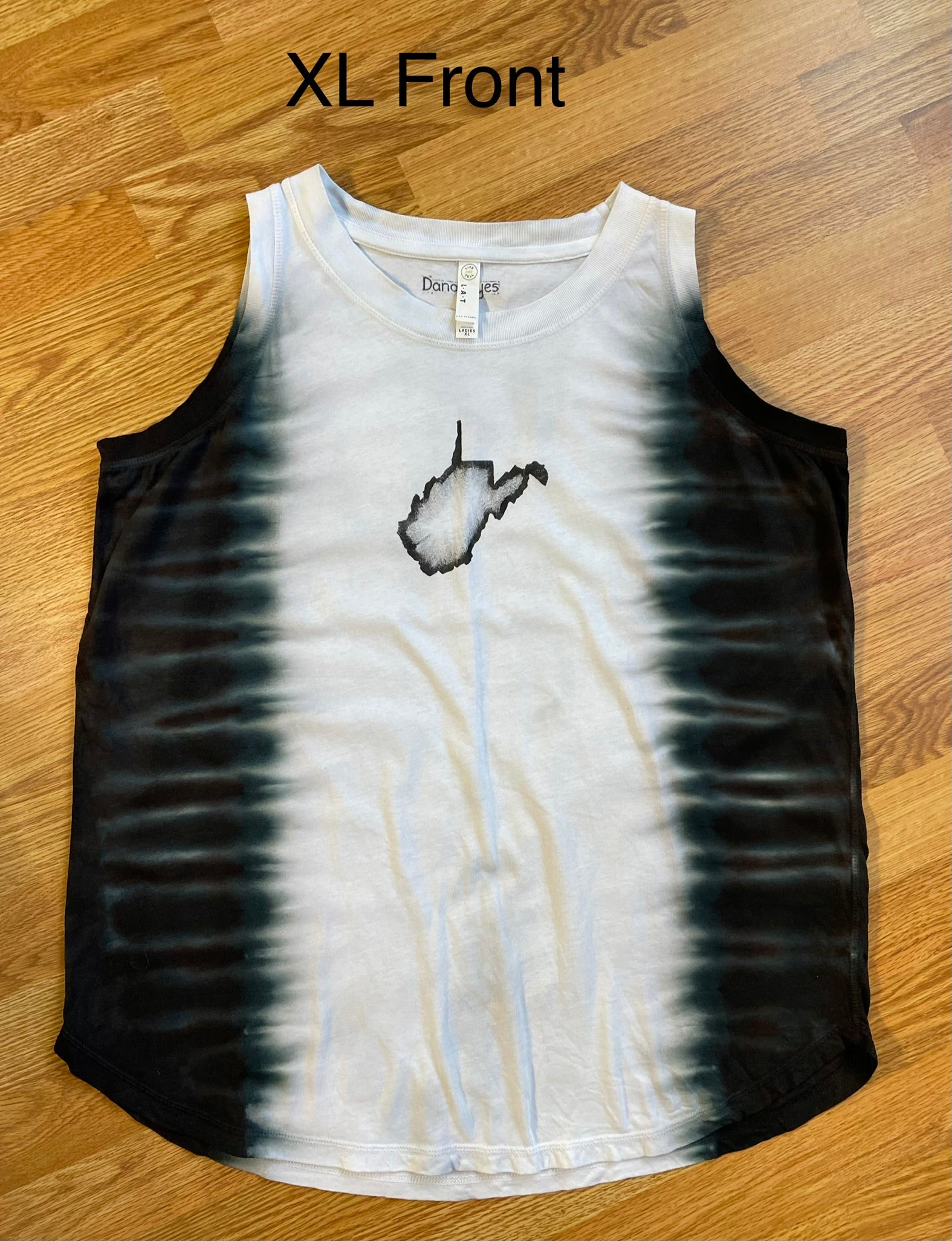 Large Black WV State Ladies Loose Fit Tank