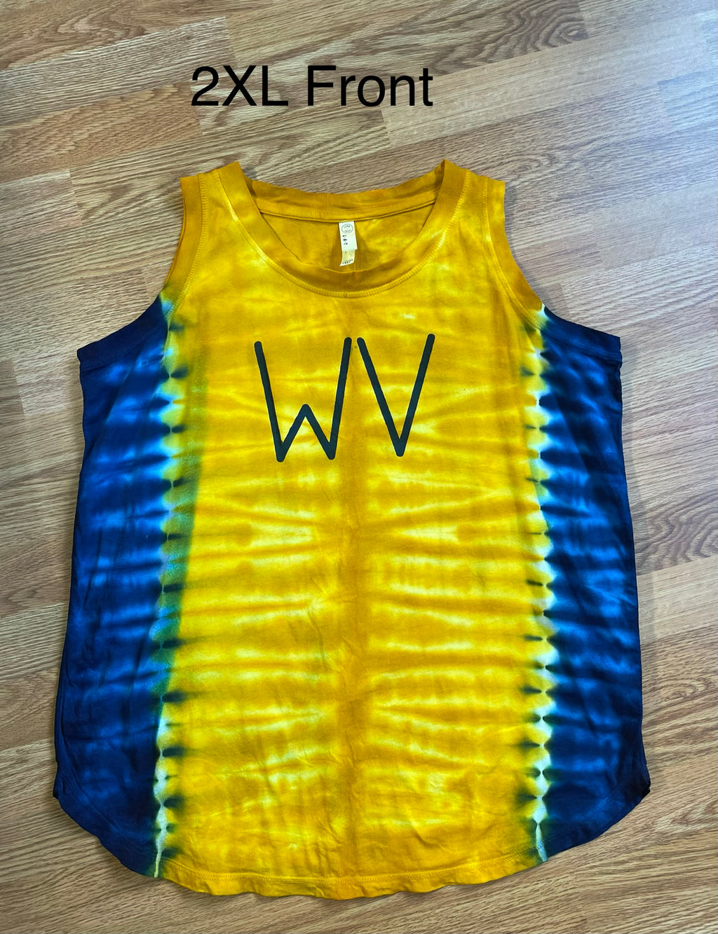 2XL Blue and Gold WV Ladies Loose Fit Tank
