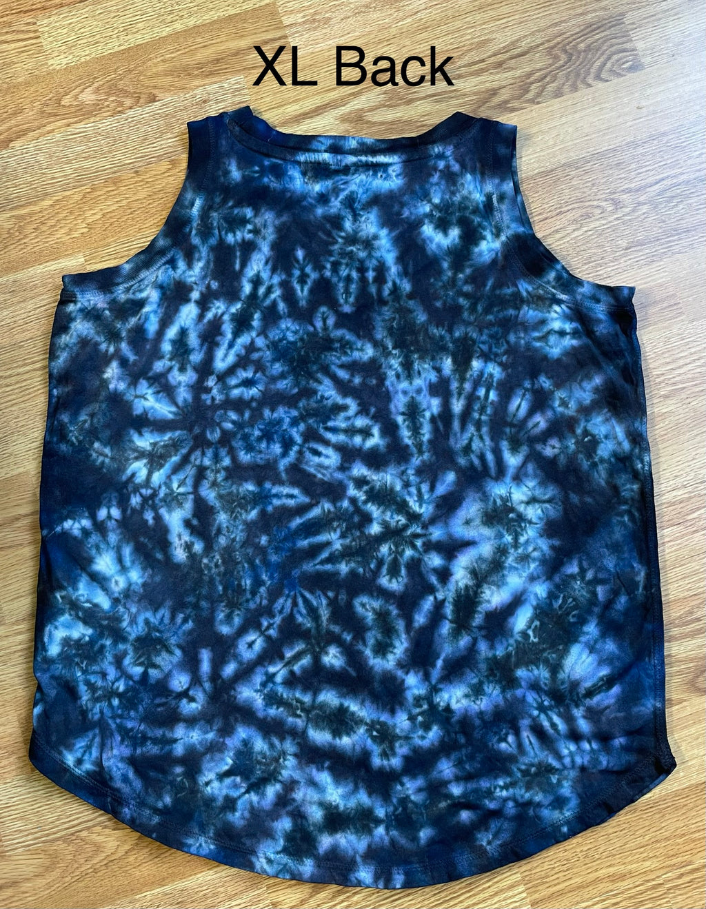 XL Blue Scrunch Ladies Loose Fit Tank