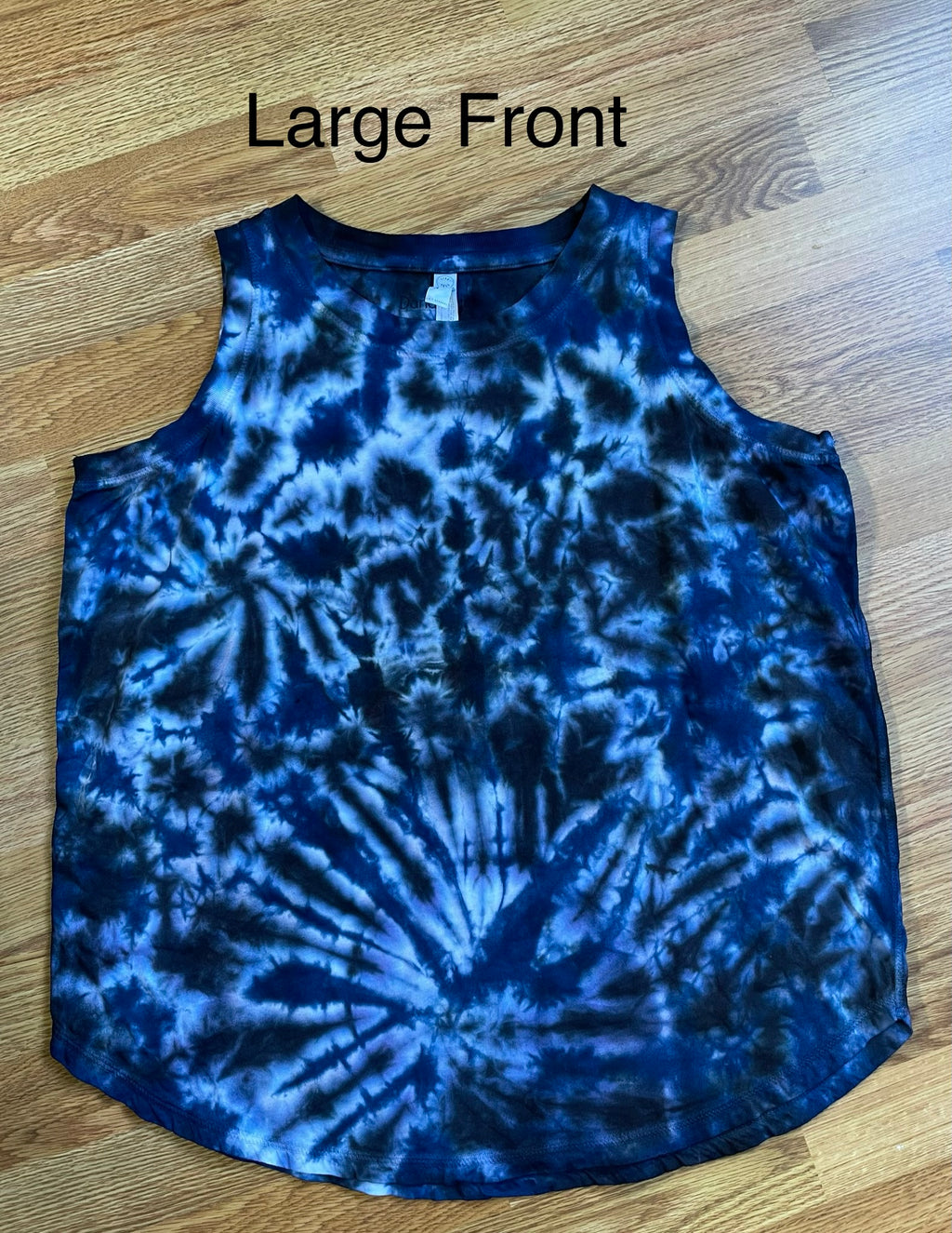 Large Blue Scrunch Ladies Loose Fit Tank