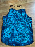 2XL Teal Scrunch Ladies Loose Fit Tank