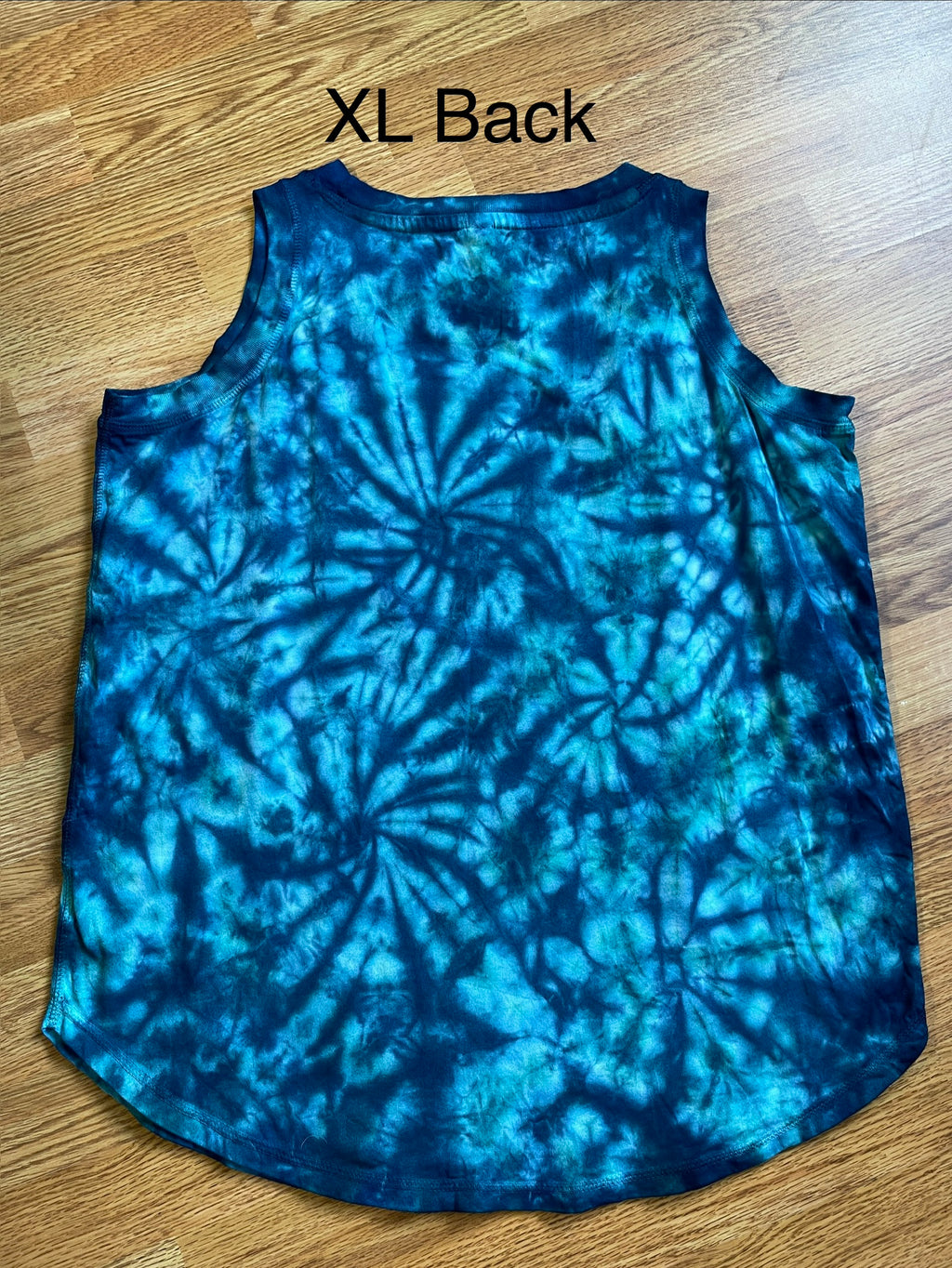XL Teal Scrunch Ladies Loose Fit Tank