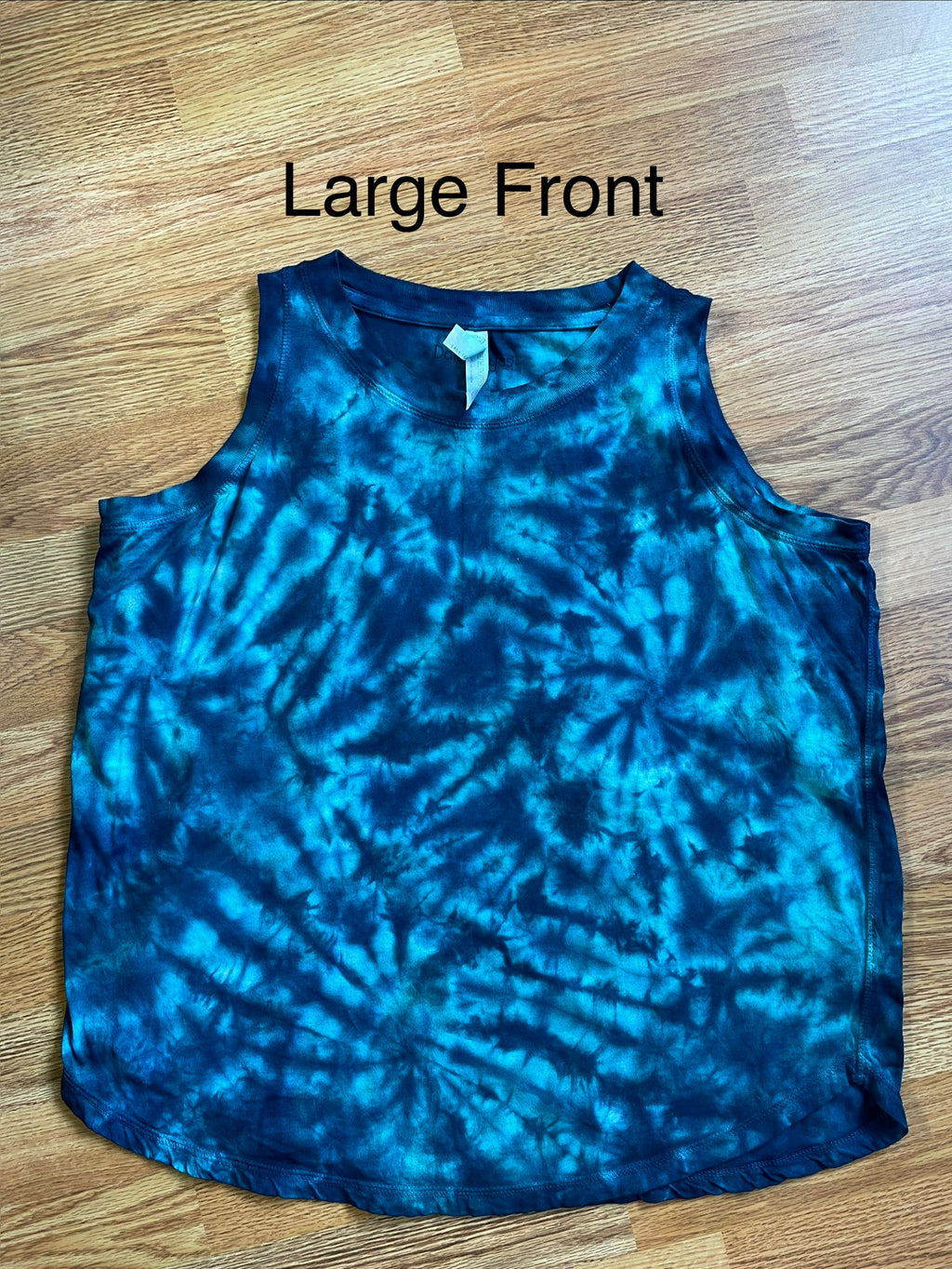 Large Teal Scrunch Ladies Loose Fit Tank