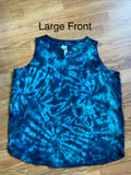 Large Teal Scrunch Ladies Loose Fit Tank