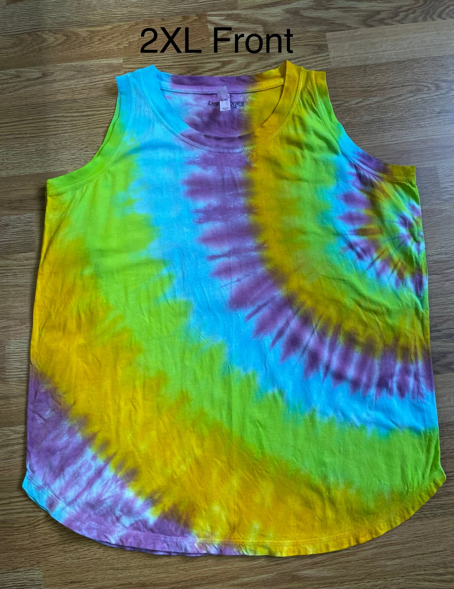 2XL Neon Side Swirl Ladies Loose Fit Tank