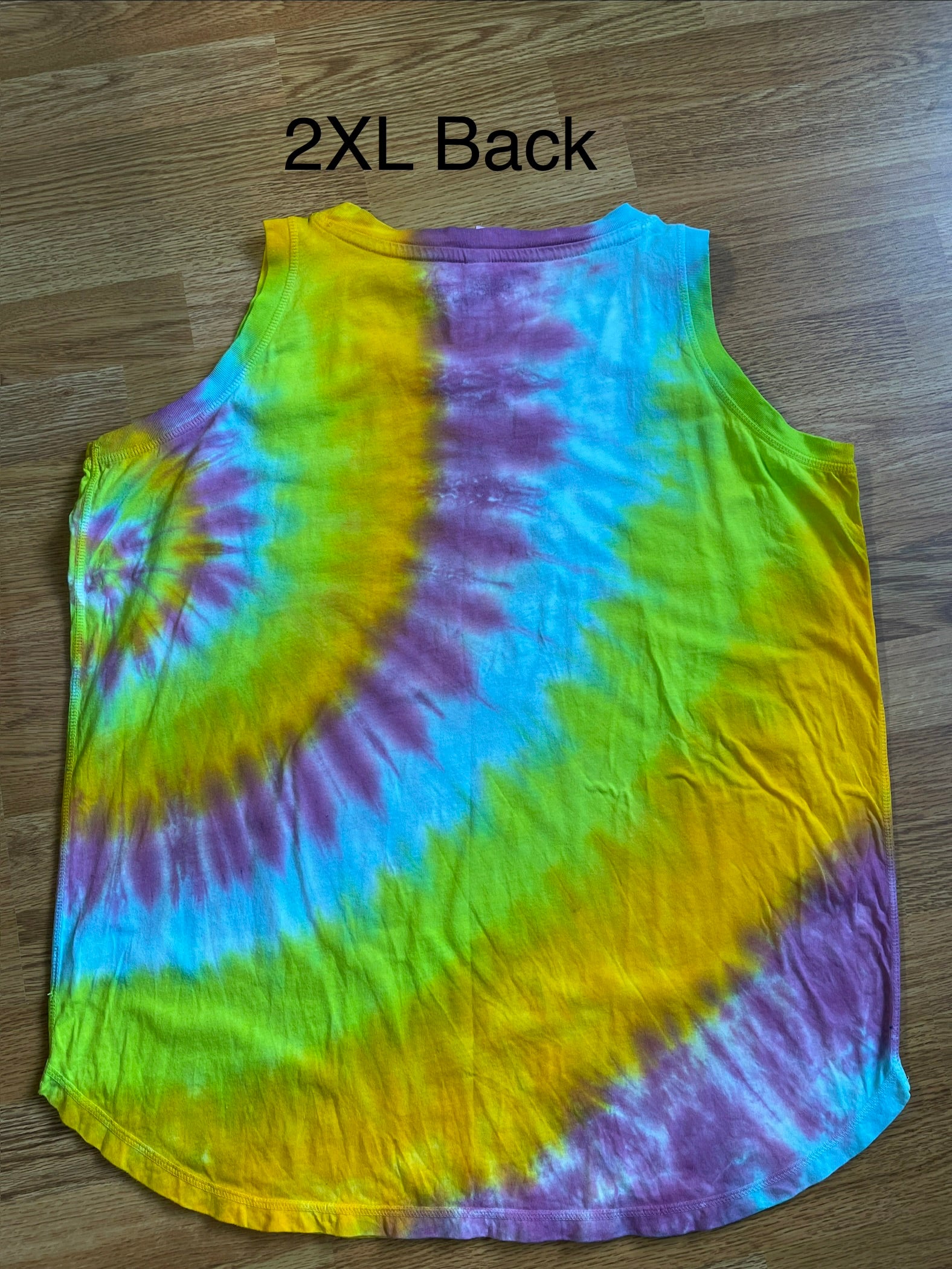 2XL Neon Side Swirl Ladies Loose Fit Tank