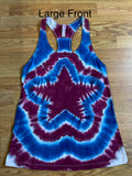 Large Red White and Blue Star Racerback Ladies Tank