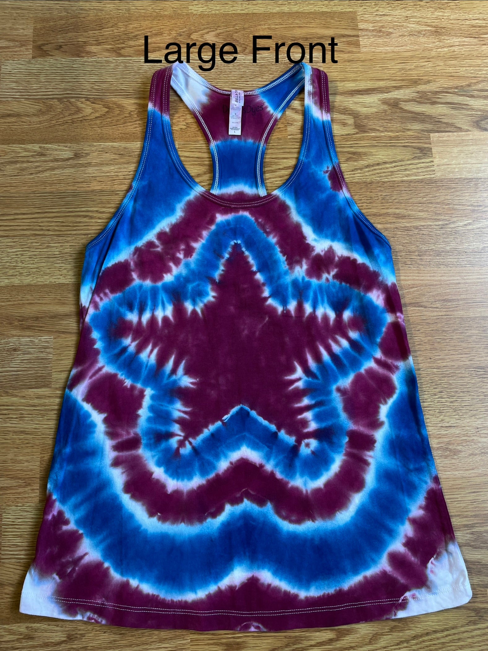 Large Red White and Blue Star Racerback Ladies Tank