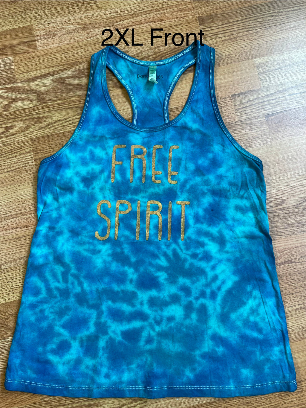 2XL Free Spirit Tie Dye Ladies Racerback Tank