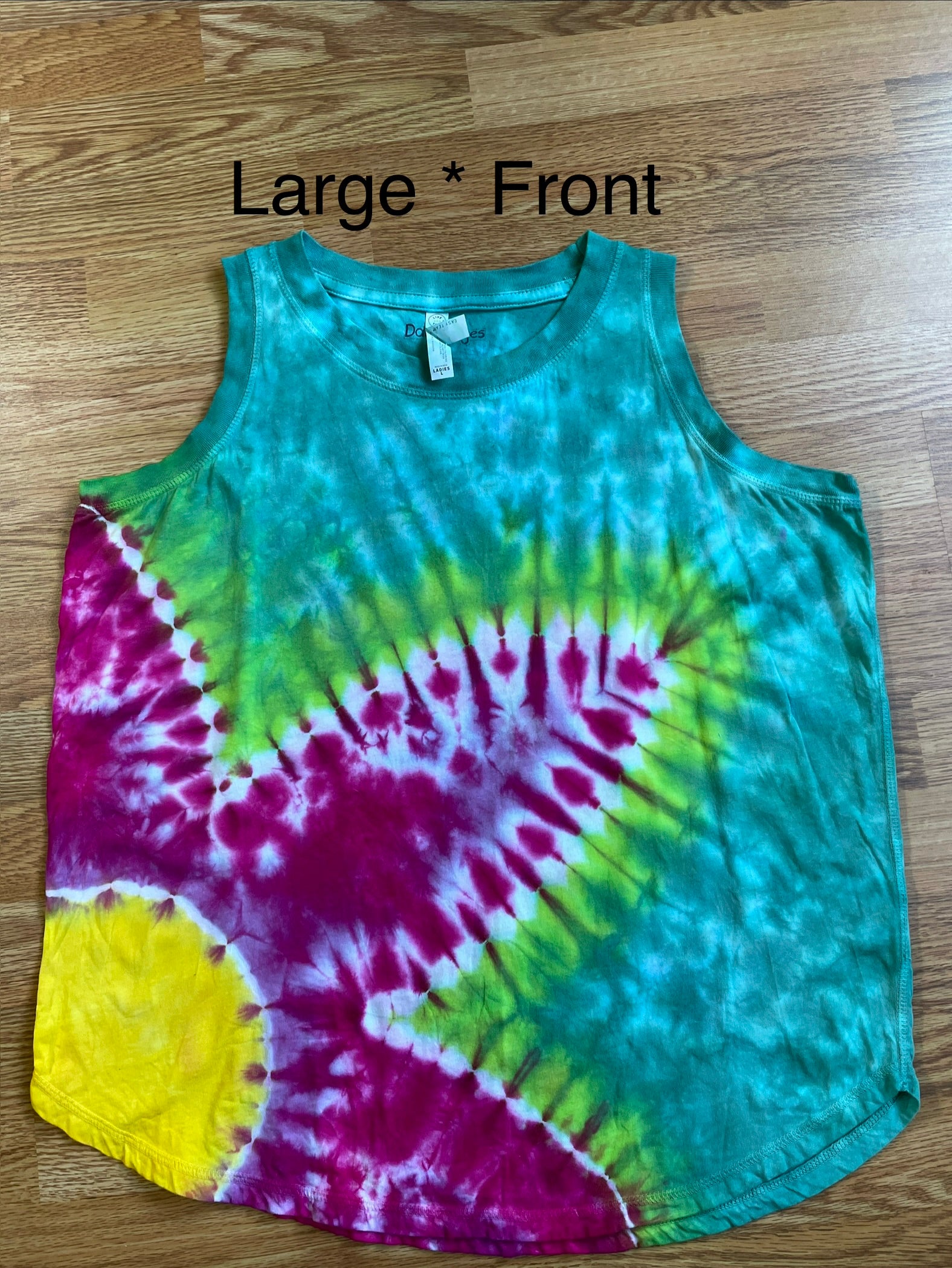Large* Flower Tie Dye Ladies Loose Fit Tank
