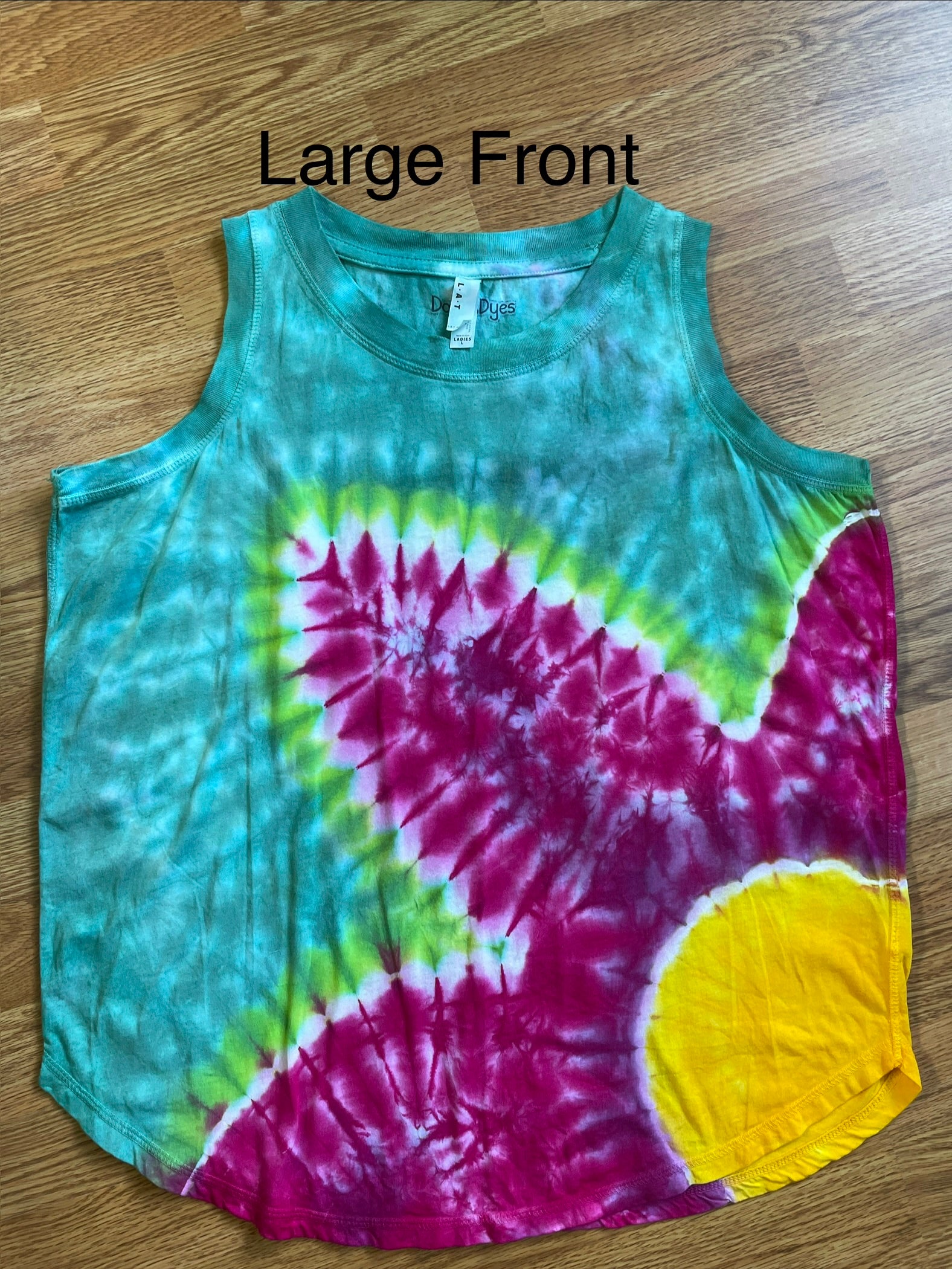 Large Flower Tie Dye Ladies Loose Fit Tank