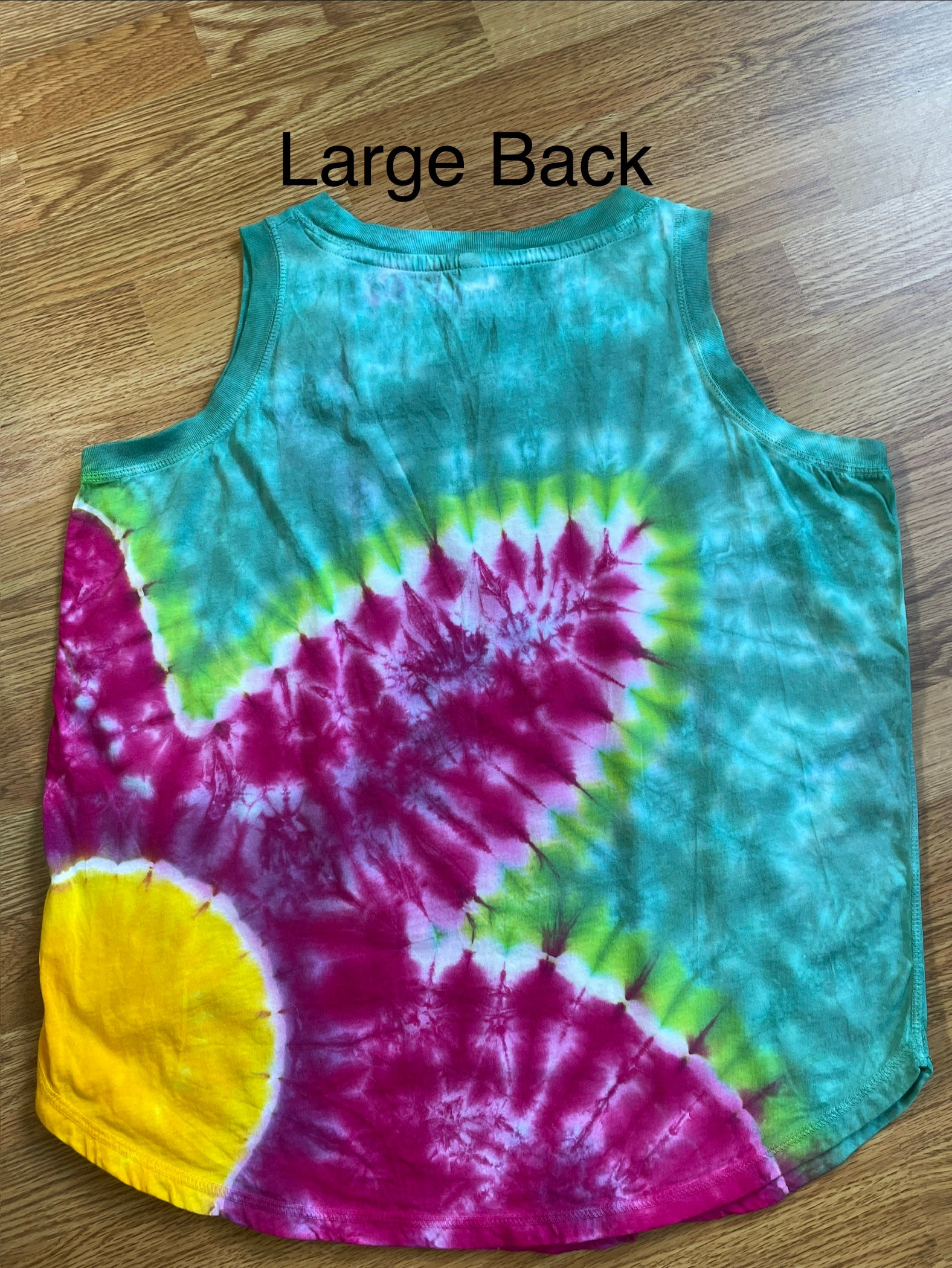 Large Flower Tie Dye Ladies Loose Fit Tank