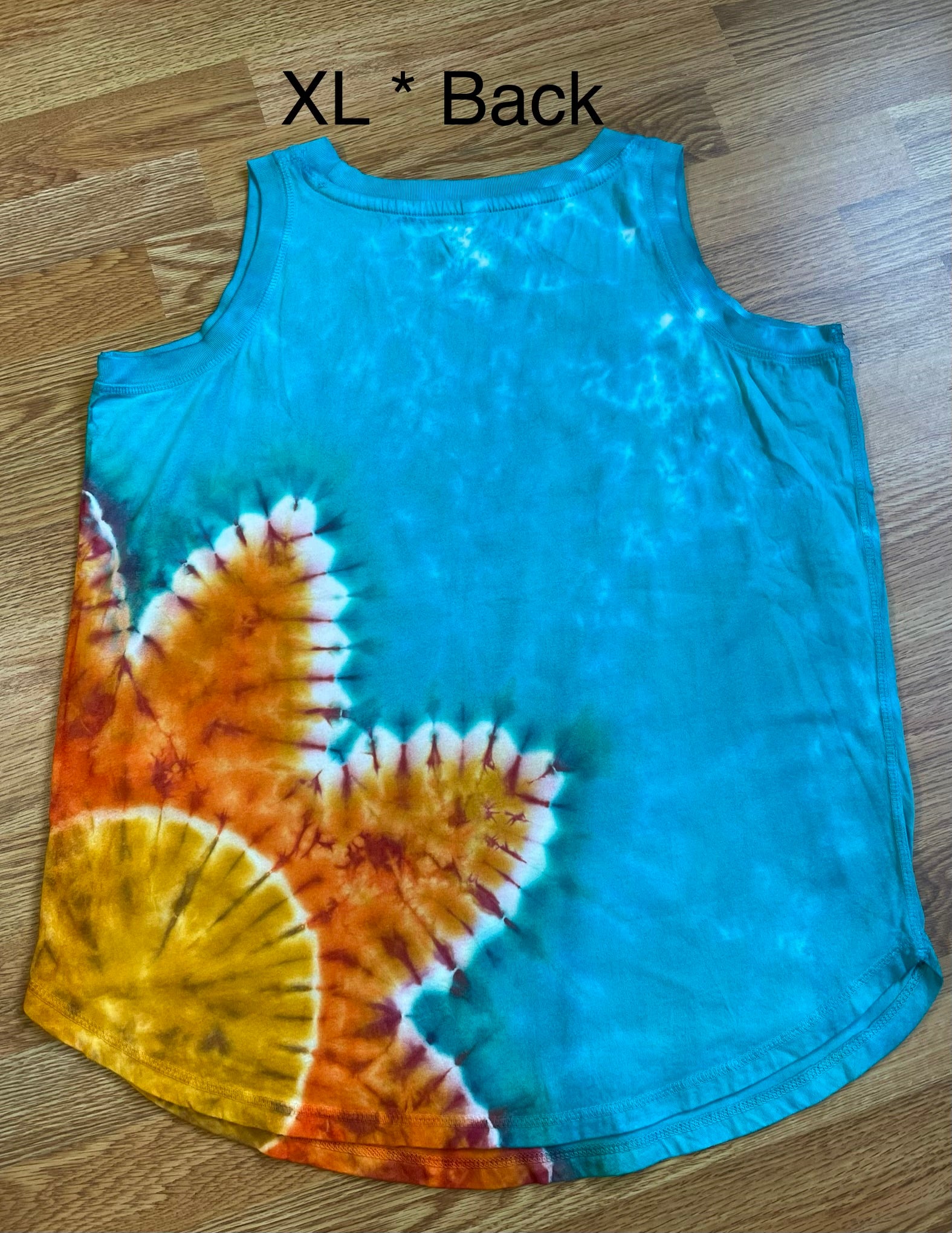 XL Flower Tie Dye Ladies Loose Fit Tank