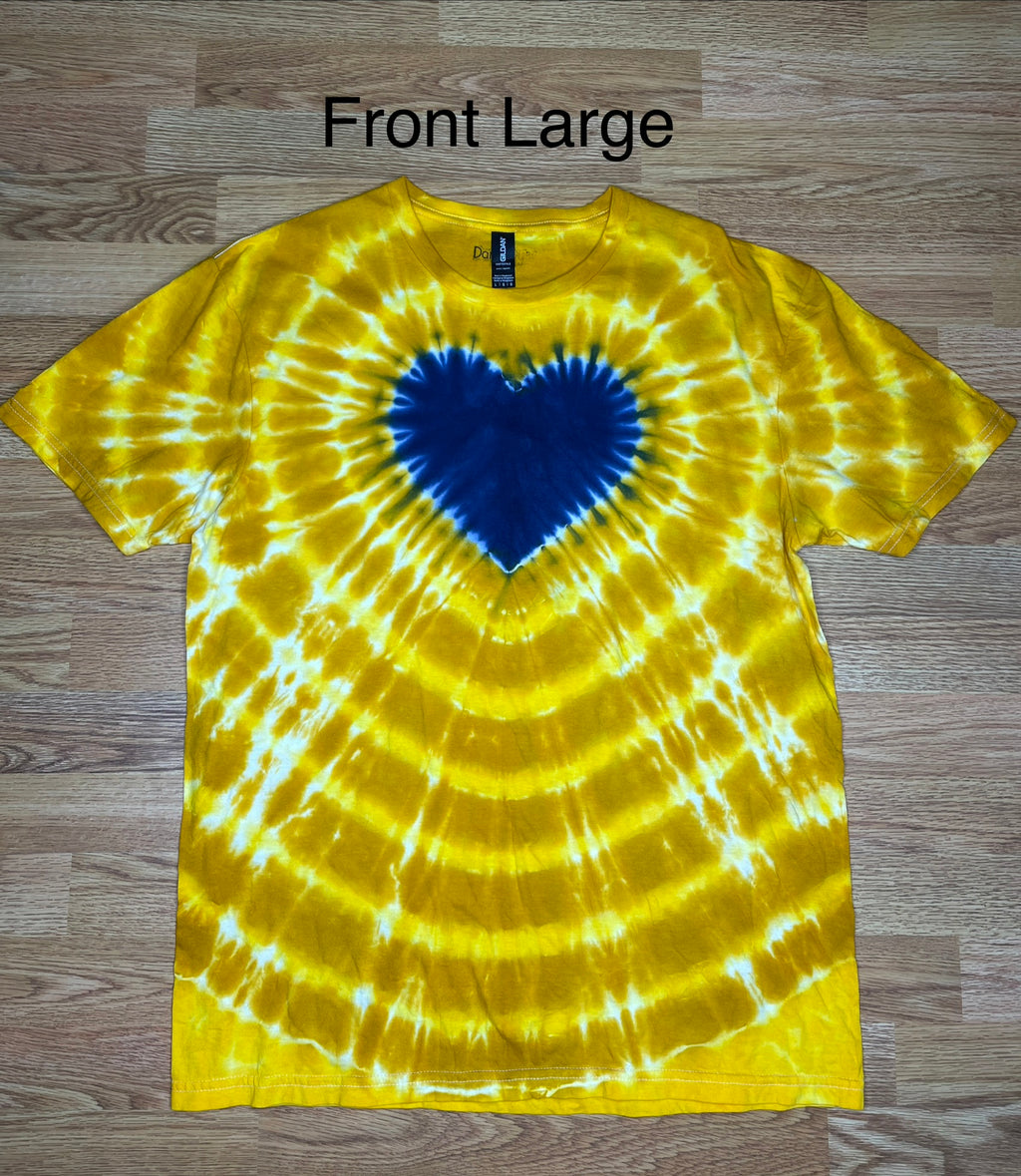 Large Unisex Tie Dye Mountaineer Heart Tshirt